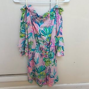 Lilly Pulitzer off the shoulder romper, new with tags, size xs